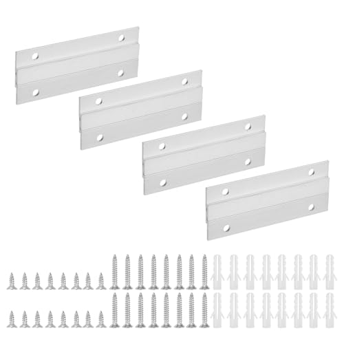 Image of uxcell 4 Pair French Cleat Picture Hanger, 4 Inch Aluminum Z Hanger Heavy Duty Z Bar Clips Interlocking Wall Mounting Bracket Hanger Kit for Hanging Mirror Picture Shelf