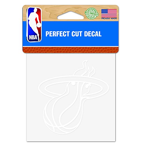 Wincraft NBA Miami Heat 4x4 Perfect Cut White Decal, One Size, Team Color