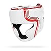 Sanabul-Core-Series-Boxing-MMA-Kickboxing-Head-Gear Sanabul Core Series Boxing Headgear for Men and Women | Full-Face Coverage, Impact-Dura Shock Tech | Elevate Your Protection for Multiple Combat Sports | Boxing Gear (White/Red, L/XL)