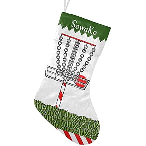 CUXWEOT Disc Golf Christmas Personalized christmas Socks Holiday Stocking Gifts with Children'S Name 17.52 x 7.87 Inch Cover
