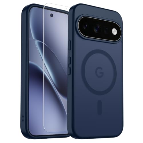 Image of SUPFINE Magnetic for Google Pixel 11 Pro Case - Sapphire Blue | With Screen Protector,Translucent Matte,Built-in Magnets,Military Grade Drop Protection,Shockproof Phone Cover