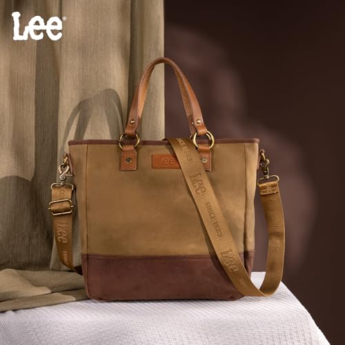Image of Montana West x Lee Waxed Canvas Tote Bag for Women Top-Handle Handbag Shoulder Bag with Adjustable Detachable Wide Strap