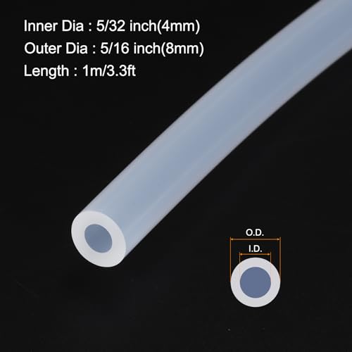 Image of 3.3ft 5 /32 inch ID x 5 /16 inch OD Silicone Tubing Clear 4mm x 8mm Industrial Plastic Tubing Pure Silicone Hoses for Pump Siphoning Draining Irrigation Brewing