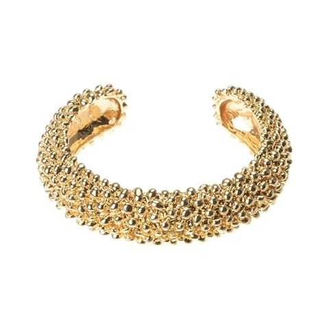 Jerollin Women Metal Open Cuff Dangle Exaggerated Chunky Bracelet Gold Cover