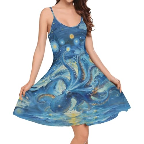 Image of Coloranimal Women's Summer Sleeveless Casual Swing Dresses with Loose Fit Beach Sundress
