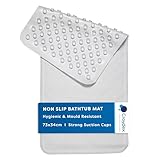 Croydex Rubagrip Bath Mat Non Slip Anti Mould for Inside Bath - Slip Resistant with Secure Grip Suction Cups, Easy to Clean, Made from Natural Rubber, Anti-Bacterial Hygiene 'N' Clean (Medium)
