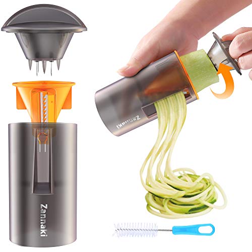Handheld Spiral Slicer(New Improved) - All-round Protection Detachable Clear Heavy Duty Compact Veggie