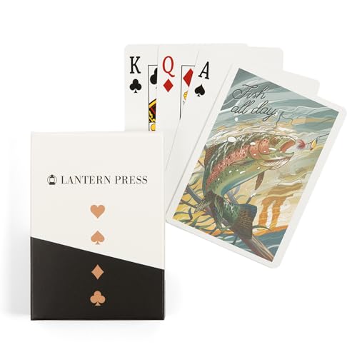 Lantern Press Fish All Day, 52 naipes tipo póker