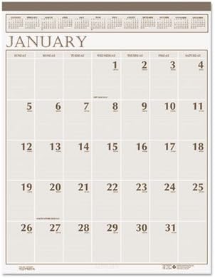 Large Print Monthly Wall Calendar in Punched Leatherette Binding, 20 x 26, 2013