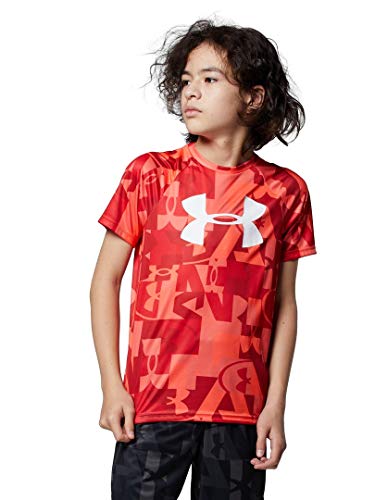 Under Armour Boys' Tech Big Logo Printed Short-Sleeve T-Shirt , Red (600)/White , Youth X-Small