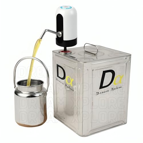 Image of Automatic Stainless Steel Oil Dispenser Pump for 15 Litre /Kg Tin, Fast Continuous Flow, Wireless USB Charging, Food-Grade Flexible Pipe, Spill-Proof, Oil Transfer Device, Touch Operation (Pack of 1)