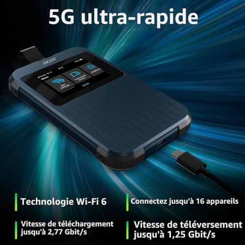 Acer Connect ENDURO M3 5G Router Móvil Wi Fi - vue 3