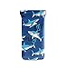 Squeeze Top Sunglasses Pouch Eyeglass Cases PU Leather Soft Anti-Scratch Eyeglass Holder (Shark Pattern)