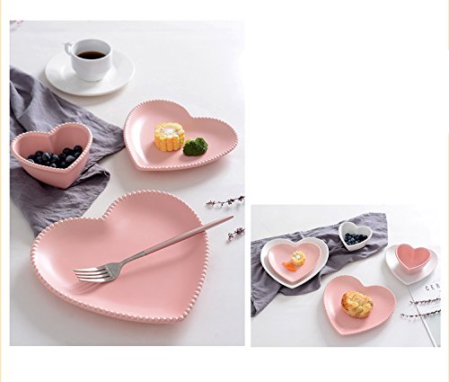 Choold Elegant Ceramic Heart Shaped Dessert Plate For Kitchen Party, 7 Inch - 1 Pcs #TOP4