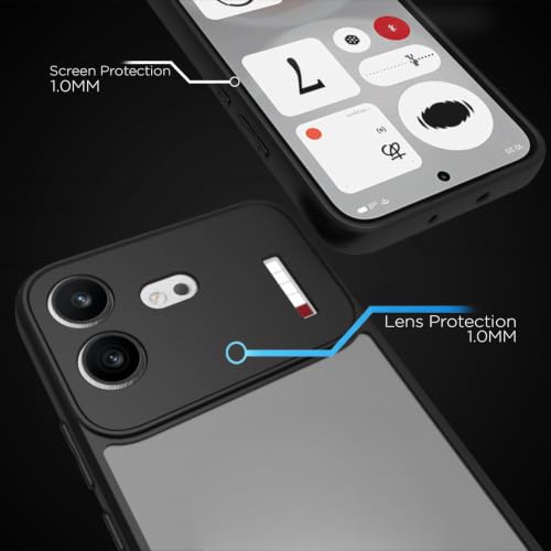 Image of RIGGEAR Shockproof Sleek Hybrid Armor Back Cover Case for Nothing Phone 4b 5G (Smoke Black Matte PC + Black TPU Bumper)