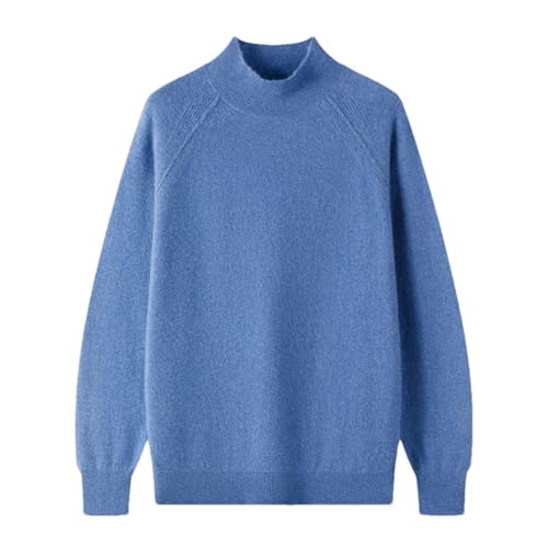 Men Mock Neck Pullover Solid Cashmere Sweater Casual Knitwear Solid Color Basic Style Soft Warm Tops