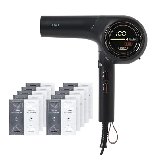 【Amazon.co.jp限定・セット品】Onedam ワンダム ヘアドライヤー 海外対応 大風量 速乾 プラズマケア 収納袋付属 BLOW+ ブラック (本体＋ヘアミルク＆ヘアオイルお試し品10個付き)