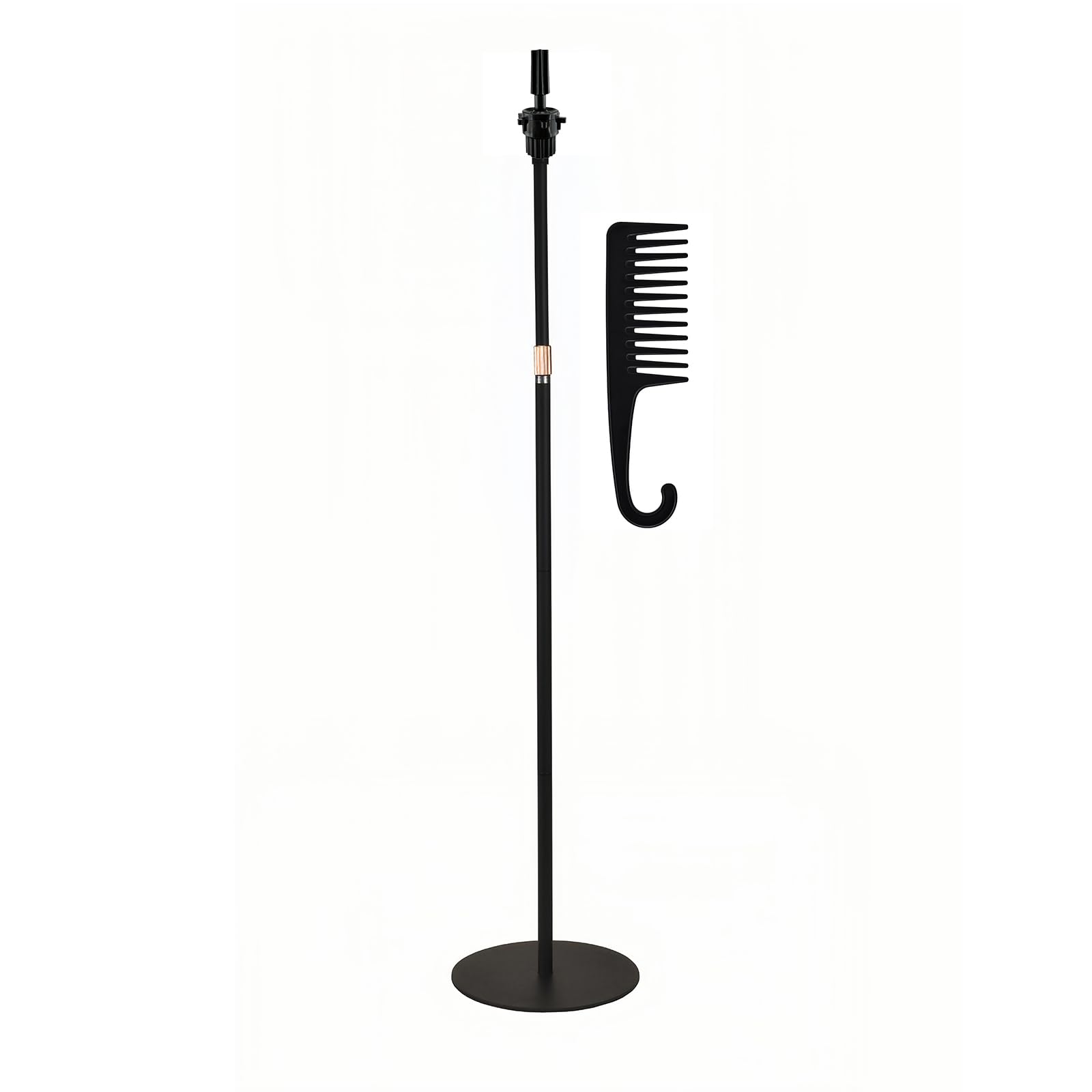 Verbesserter Mannequin-Kopf-Ständer, verstellbare Höhe (76 - 135 cm), Perückenkopf-Ständer, verstärkter und stabiler Metallsockel, Perückenständer für Styling, Friseurtraining, mit 1 Kamm