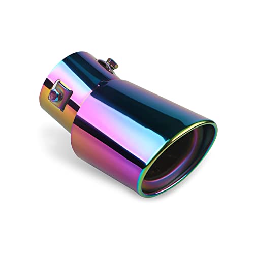Cueclue 1 Pc Car Polished Stainless Steel Exhaust Tail, 2.5" To 3.3" Car Exhaust Pipe Flue Muffler, Modified Tailpipe Compatible With Most Vehicles Exterior Rear Tip Pipe (Multicolor & Bending) #TOP3