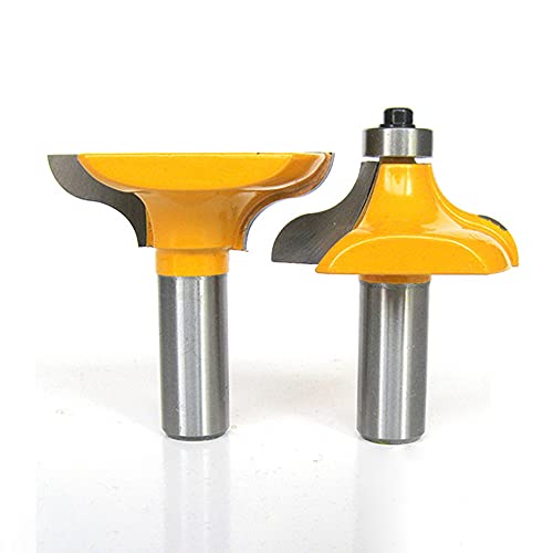 2Pcs Classical Extended Tenon Entry Door Rail and Stile Router Bit, Woodworking Milling Cutter, Wood Carbide Groove Tongue Cutting Tool with 12.7mm Shank
