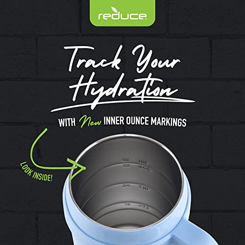 Reduce 40 Oz Tumbler With Handle - Vacuum Insulated Stainless Steel Mug With Sip-It-Your-Way Lid And Straw - Keeps Drinks Cold Up To 34 Hours - Sweat Proof, Dishwasher Safe, Bpa Free - Glacier #TOP3