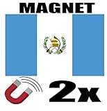 SAFIRMES 2 x Guatemala-Flagge, magnetisch, 6 x 3 cm