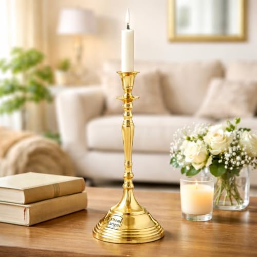 Image of Aluminum Royal Candlestick Holders for Home, Dining and Table Decor, Best Gift for Christmas Decor, Dining Table Decor (Gold, Small)