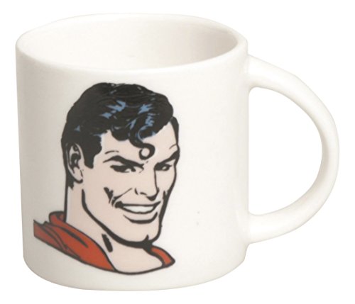 Excelsa Super Héroes Taza de café Superman 100 ml, Porcelana de Ceniza de Hueso, Color Blanco, 1 Unità (Confezione da 1)