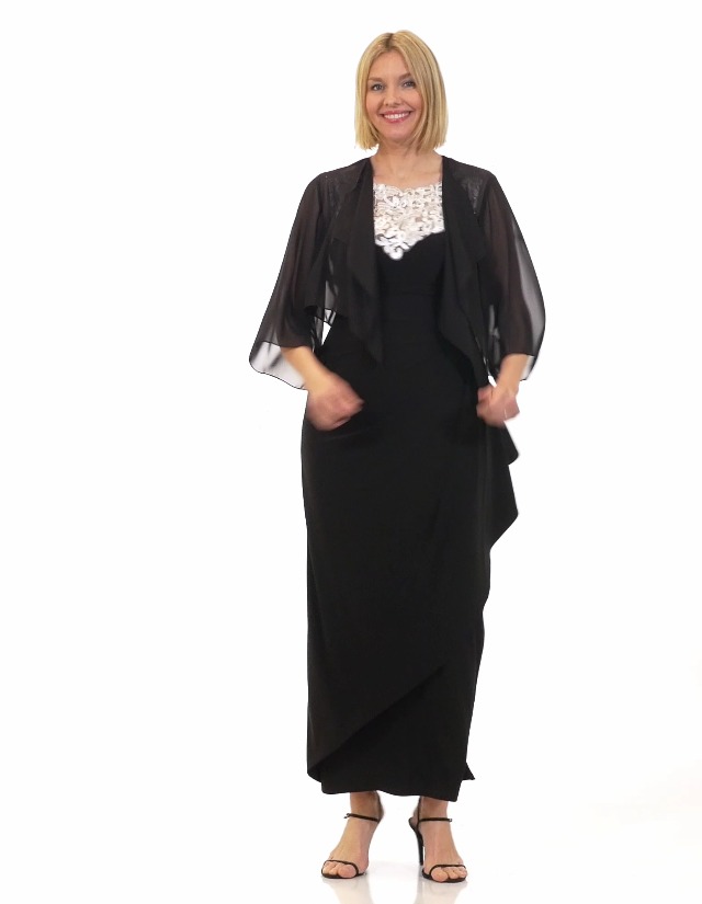 Alex Evenings Women's Short Bolero Shrug Jacket with 3/4 Sleeve