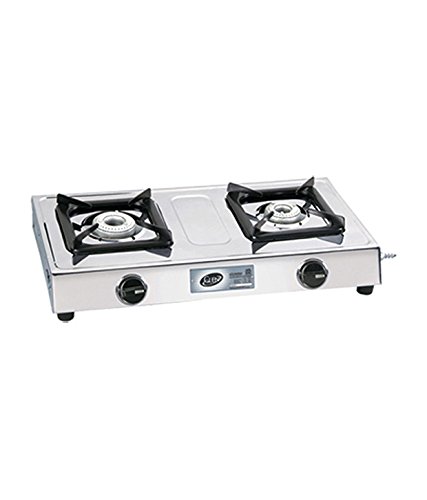 GLEN 1020 Stainless Steel 2 Burner Gas Stove, Aluminium Alloy Burners