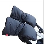 Kinderwagen Handwärmer, Hndschuhe Kinderwagen Handmuff mit Baumwollsamt, Kinderwagenmuff Atmungsaktiv Wasserdicht und Winddicht, Universalgröße für Kinderwagen Buggy, Radanhänger (Schwarz)