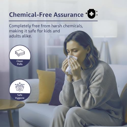 Image of Liora 2 Ply Facial Tissue Box (Pack of 4) | 400 Sheets Total | Soft, Strong & Highly Absorbent Facial Tissue Paper | Premium Virgin Pulp Face Tissues for Home, Office, Car & Travel Use | Skin Friendly