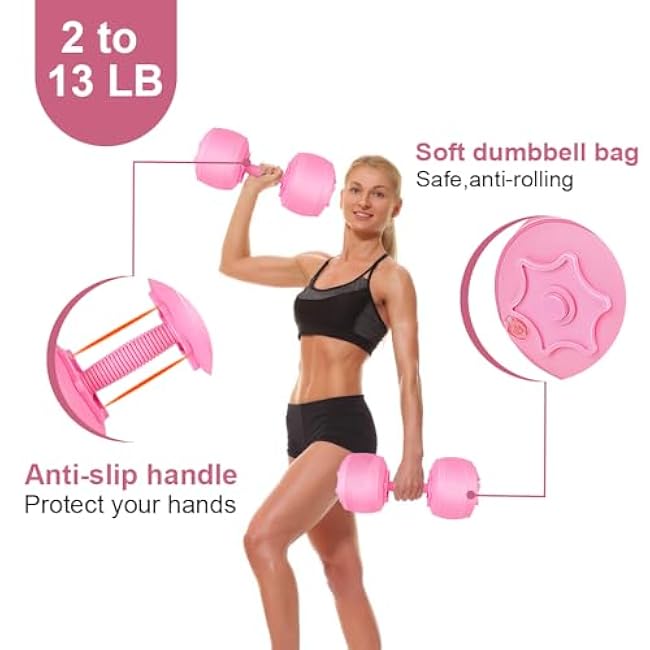 Water Filled Dumbbells Set - Water Filled Weights - Portable Travel Weights - Weights Adjustable Dumbbells - Portable Fitness Equipment - Strength Training - Fitness and Shaping