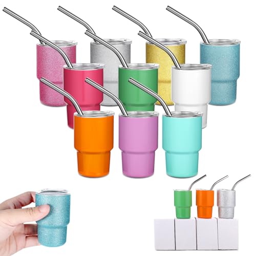 Consejos para Comprar Vasos de chupito del mes. 50 Needbrock - Juego de 10 vasos de chupito con popote, vasos de chupito de sublimación de 3 onzas, de acero inoxidable, de doble pared, aislados al aspiradora, vasos de chupito para...
