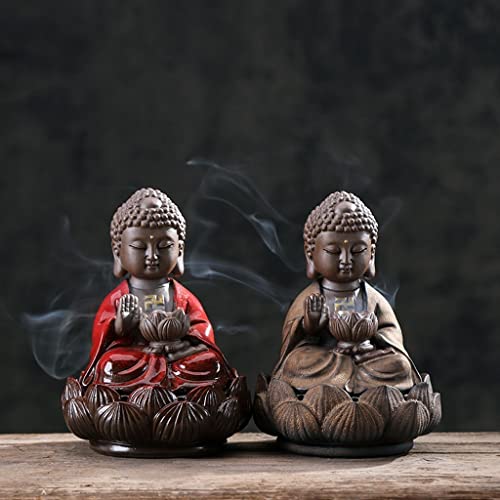 Bouddha support encens reflux céramique aromathérapie et yoga