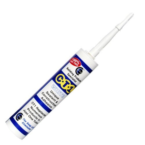 2 x CT1 unikalny uszczelniacz budowlany, uniwersalny, silikonowy, bardzo mocny klej samoprzylepny, 290 ml w kolorze białym od CT1