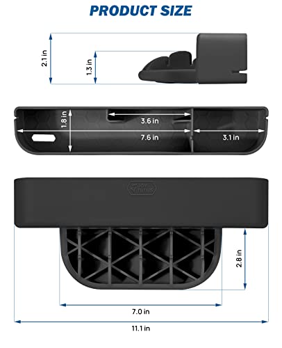 image for JOYTUTUS 2 Pack Black Car Seat Gap Filler Organizer, Silicone Console 