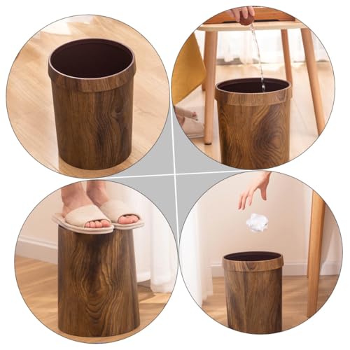 Caneca de basura plástica con acabado madera, 1 lb miniatura 7