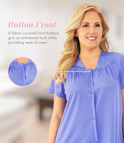 Image of Exquisite Form 90107 Women's Nylon Tricot Short Sleeve Matching Pajama Set