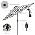 Blissun 9' Outdoor Patio Umbrella, Striped Patio Umbrella, Outdoor Table Umbrella, Market Umbrella with 8 Sturdy Ribs, Push Button Tilt and Crank (Black & White Stripe)
