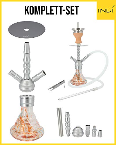 INVI® METON 300 Shisha | Die handliche 31cm Shisha: Glas Rauchsäule 2X Schlauchadapter 1 Schlauchset Tonkopf… – Bild 3