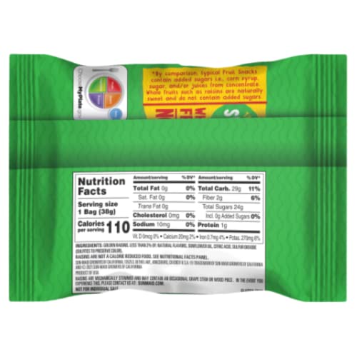 Image of Sun-Maid Sour Watermelon Fruity Raisin Snacks - (200 Pack) 1.33 oz Pouches - Sour Watermelon Raisins - Dried Fruit Snack for Lunches and Snacks