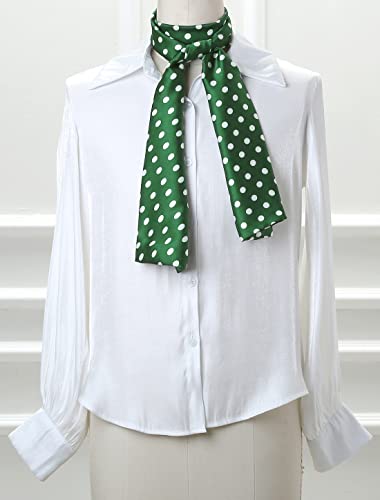 Allegra K Women Retro Polka Dots Skinny Scarf Neck Scarves Wrap Long Neckerchief Hair Band2