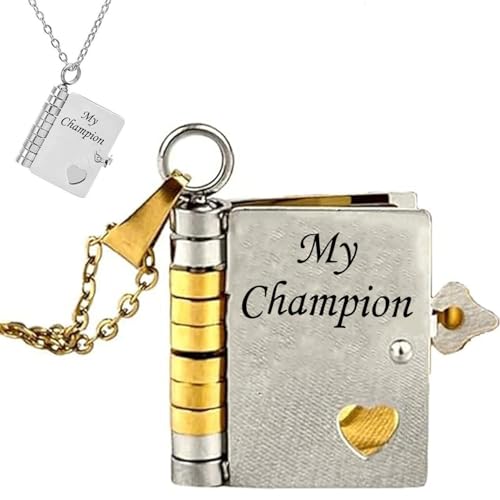 For Son - My Champion Book Necklace, 