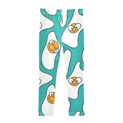 Scrambled Egg Girls Leggings,Workout Leggings for Girls Toddler Athletic Legging Size for 3-10T2