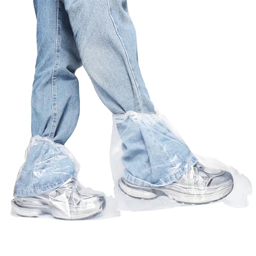 10 Pares Cubrezapatos Desechables Impermeables Pack de Cubre Zapatos Transparentes Antideslizantes, Patucos Desechables para Lluvia, Hogar, Trabajo y Viaje