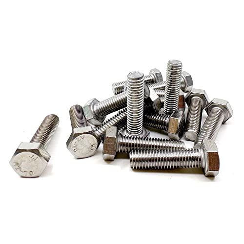 Image of M8 Hex Bolt, M8-1.25 x 30mm Hex Head Screw Bolts, 304 Stainless Steel, Fully Threaded, Plain Finish, Hex Tap Bolts 15Pcs (M8x30mm)