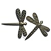 Garden dragonflies set of 2 fall decorative plaques for indoor outdoor small ornamental wall plaques home decor handmade in haiti 9 x 11 inches  urban country home decor