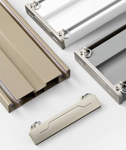 Heavy Duty Adjustable Ceiling Mounted Curtain Track 3.3ft-16.5ft Aluminum Double Rail with Nano Rollers for Smooth Operation, Perfect for Curtains & Drapes, Size 15.1ft/4.6m