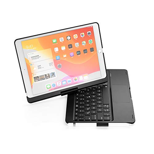 ProElite Rotatable Wireless Bluetooth TouchPad Keyboard flip case Cover for Apple iPad 10.2 inch 9th/8th/7th Generation, Built-in 7-Colors Backlit, Black ProElite Rotatable Wireless Bluetooth TouchPad Keyboard flip case Cover for Apple iPad 10.2 inch 9th/8th/7th Generation, Built-in 7-Colors Backlit, Black